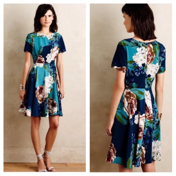 Anthropologie Dresses & Skirts - Anthropologie blue floral dress